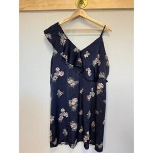 Women's‎ Lucky Brand Dark Navy Floral Botanical Sleeveless Dress Size L NEW